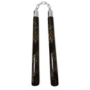 Nunchaku 12″ Black Wood with Carved Dragon