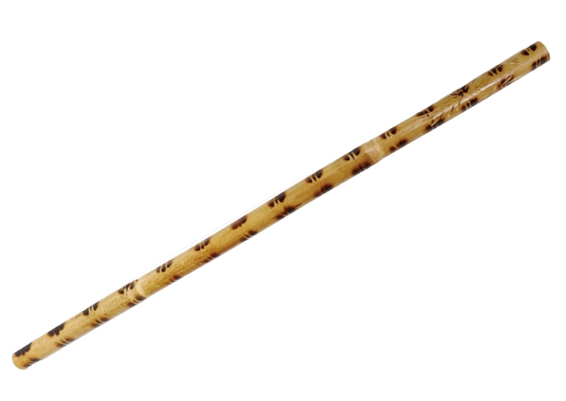 Rattan Stick with Skin Carved and Burnt 28 inch