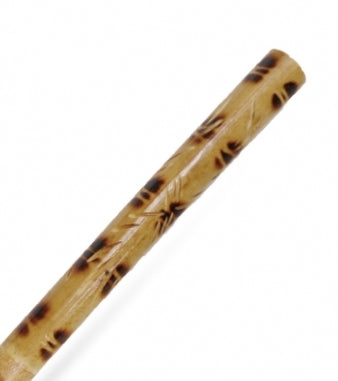 Rattan Stick with Skin Carved and Burnt 28 inch