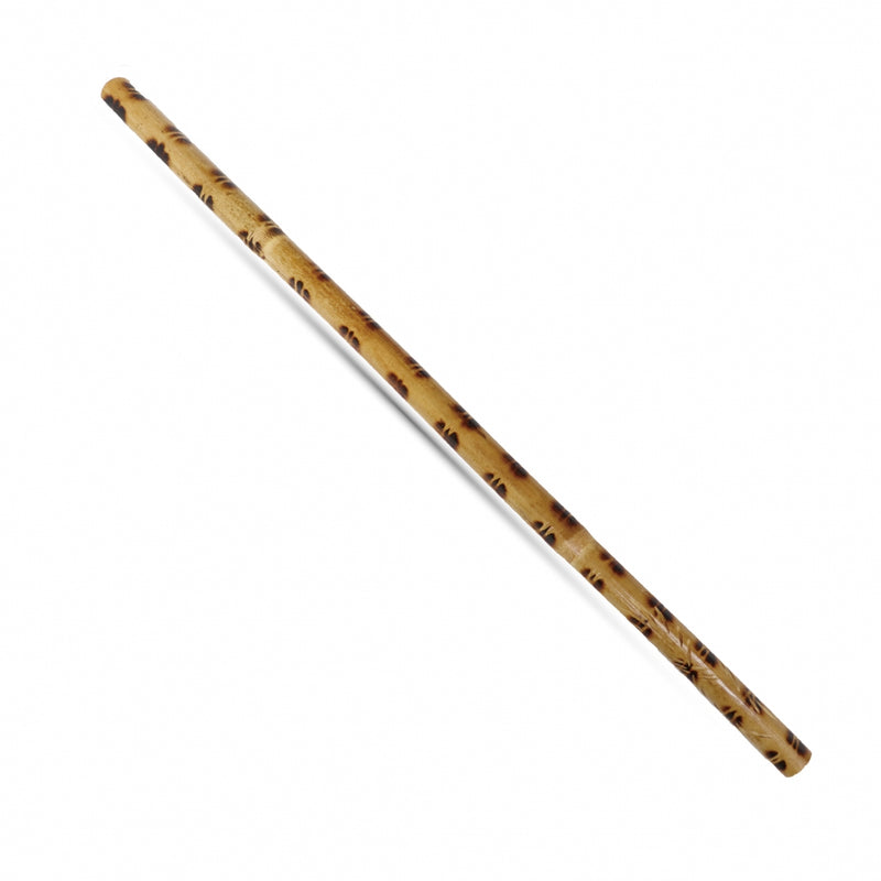Rattan Stick with Skin Carved and Burnt 28 inch